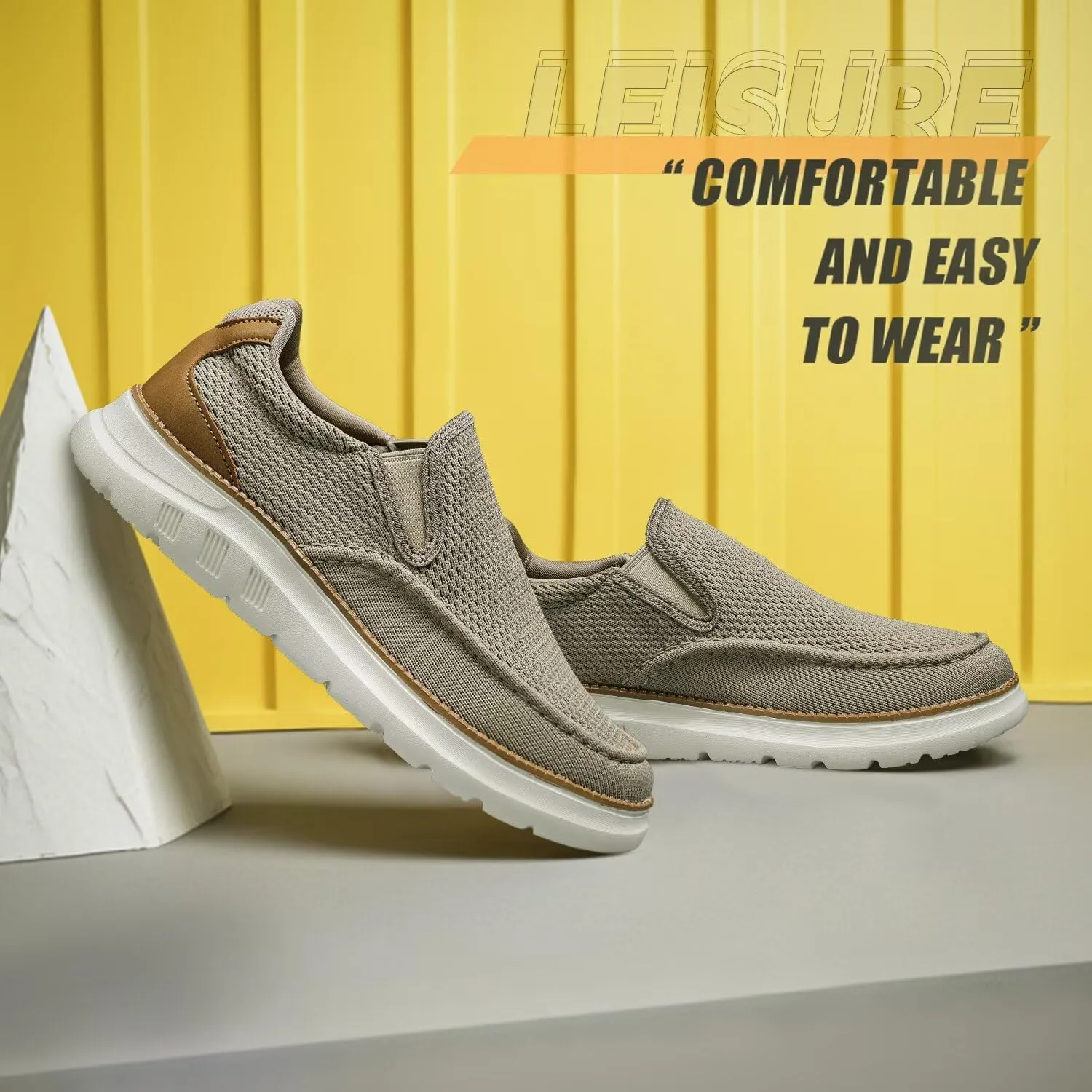 Mens Loafers Slip On Boat Shoes Casual Walking Dress Sneakers Mesh Business Oxfords Work Lightweight Soft Sole