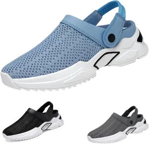 Men's Orthopedic Hollow-Out Summer Sandals Clogs Breathable Mesh Non-Slip Lightweight Comfortable Slip on Slippers