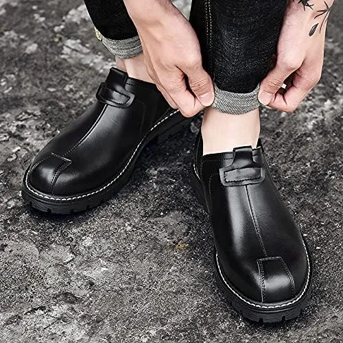 Men's Oxfords Shoes for Men Casual Dress Mens Boots Shoe Chelsea Leather Formal Man Fashion Brown Black Yellow White Big Size Cowhide Work Male