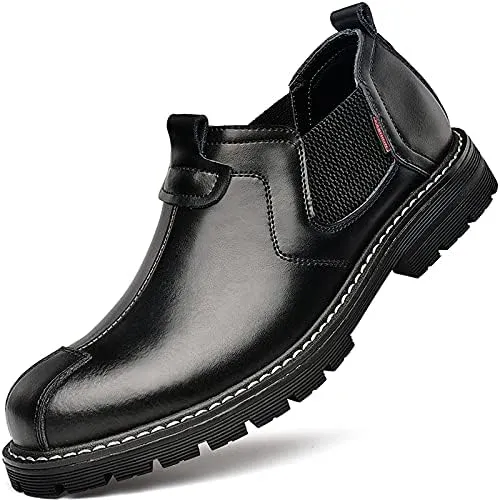 Men's Oxfords Shoes for Men Casual Dress Mens Boots Shoe Chelsea Leather Formal Man Fashion Brown Black Yellow White Big Size Cowhide Work Male