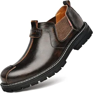 Men's Oxfords Shoes for Men Casual Dress Mens Boots Shoe Chelsea Leather Formal Man Fashion Brown Black Yellow White Big Size Cowhide Work Male