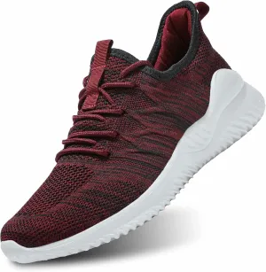 Mens Running Shoes Slip-on Walking Sneakers Lightweight Breathable Casual Soft Sole Trainers