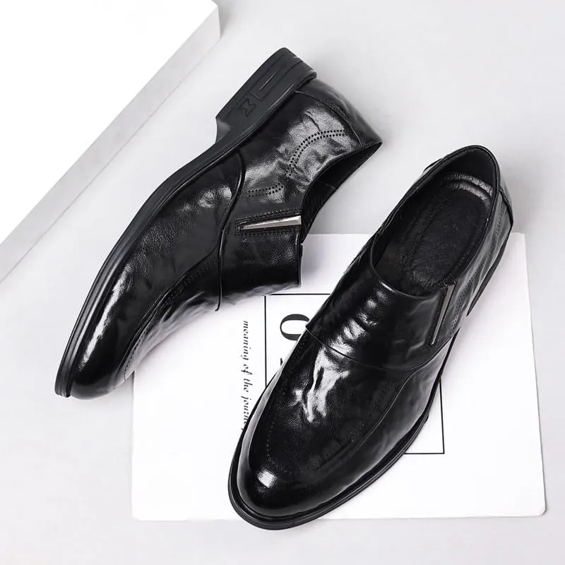 Men's Slip On Pointed Toe Derbys Classic Formal Business Shoes
