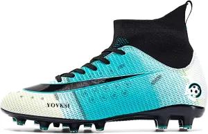 Mens Soccer Cleats Football Boots Spikes Shoes High-Top Outdoor/Indoor Training Athletic Sneaker