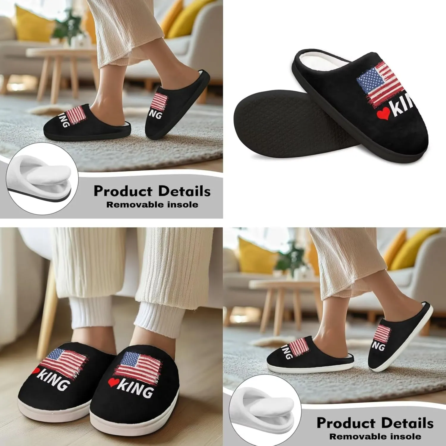 Men's Women's Non-slip Slippers, Flannel Warm Soft Cozy Slippers, House Bedroom Indoor/Outdoor Warm Shoes, Size 2-12