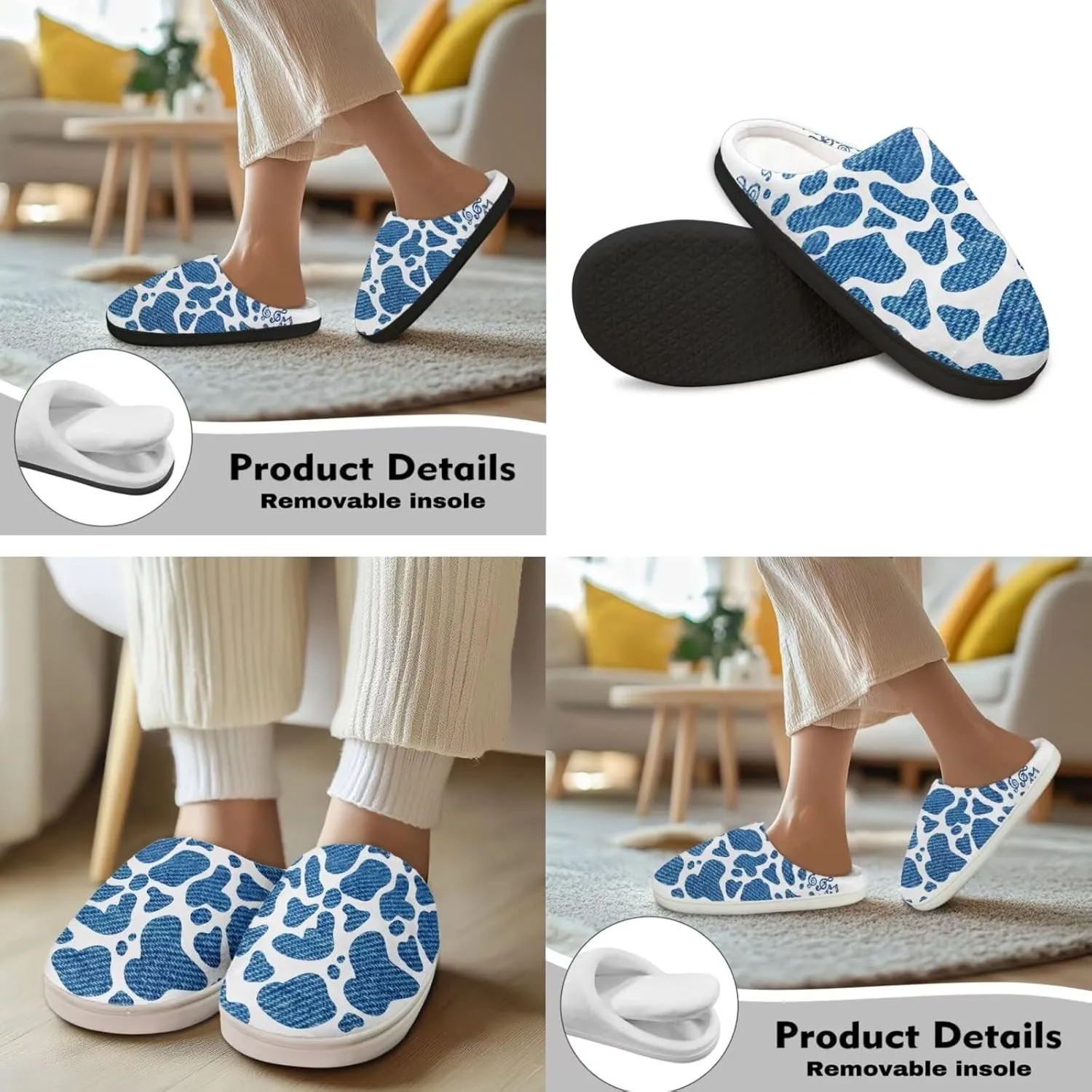 Men's Women's Non-slip Slippers, Flannel Warm Soft Cozy Slippers, House Bedroom Indoor/Outdoor Warm Shoes, Size 2-12