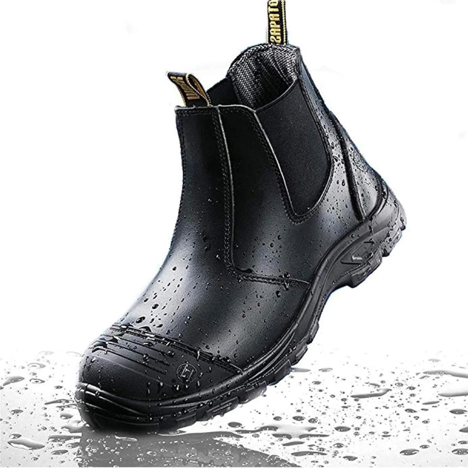 Men's Work Boots Steel Toe Soft Toe Waterproof Slip On Anti-Puncture Slip Resistant Safety Working Boots