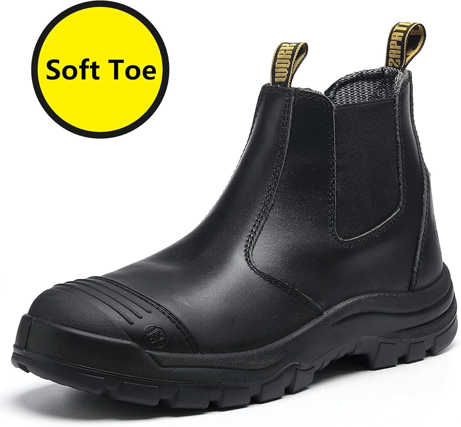 Men's Work Boots Steel Toe Soft Toe Waterproof Slip On Anti-Puncture Slip Resistant Safety Working Boots