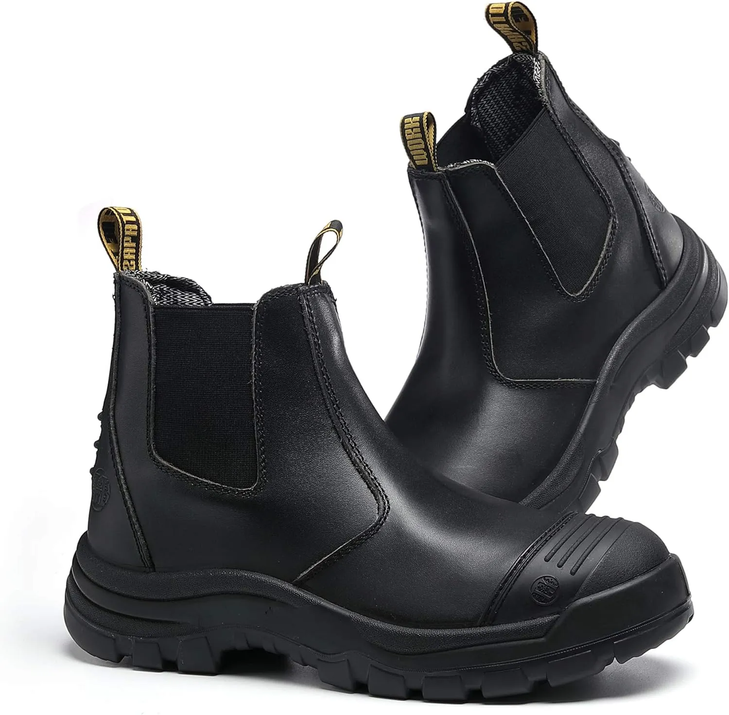 Men's Work Boots Steel Toe Soft Toe Waterproof Slip On Anti-Puncture Slip Resistant Safety Working Boots