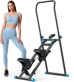 MERACH Vertical Climber, New Version Stair Stepper for Home Gym Exercise, Sliding Machine for Full-Body Workout, Compact Folding Cardio Exercise Climber with Adjustable Step Range, Handlebar & Pedals
