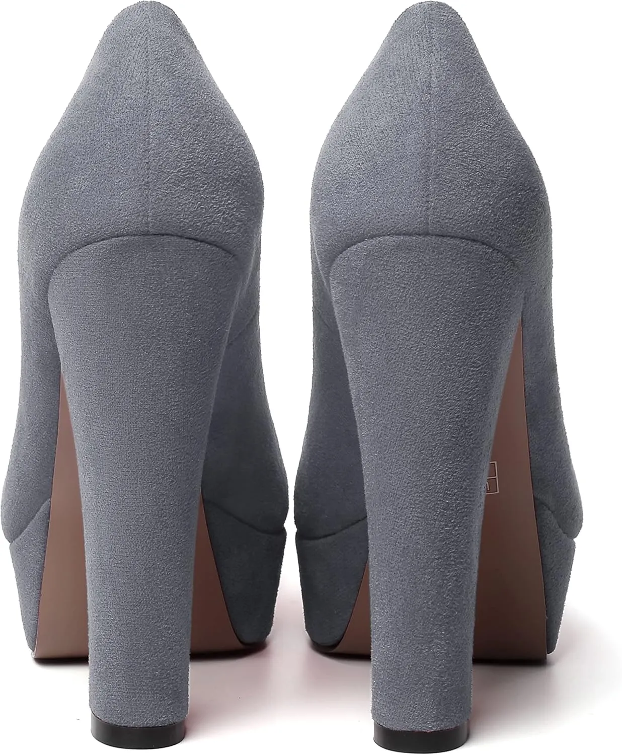 MERRORI Womens Round Toe Platform Party Suede Slip On Sexy Solid Chunky Super Super High Heel Pumps Shoes 5 Inch