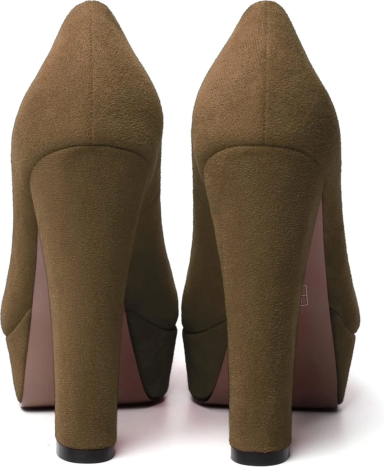 MERRORI Womens Round Toe Platform Party Suede Slip On Sexy Solid Chunky Super Super High Heel Pumps Shoes 5 Inch
