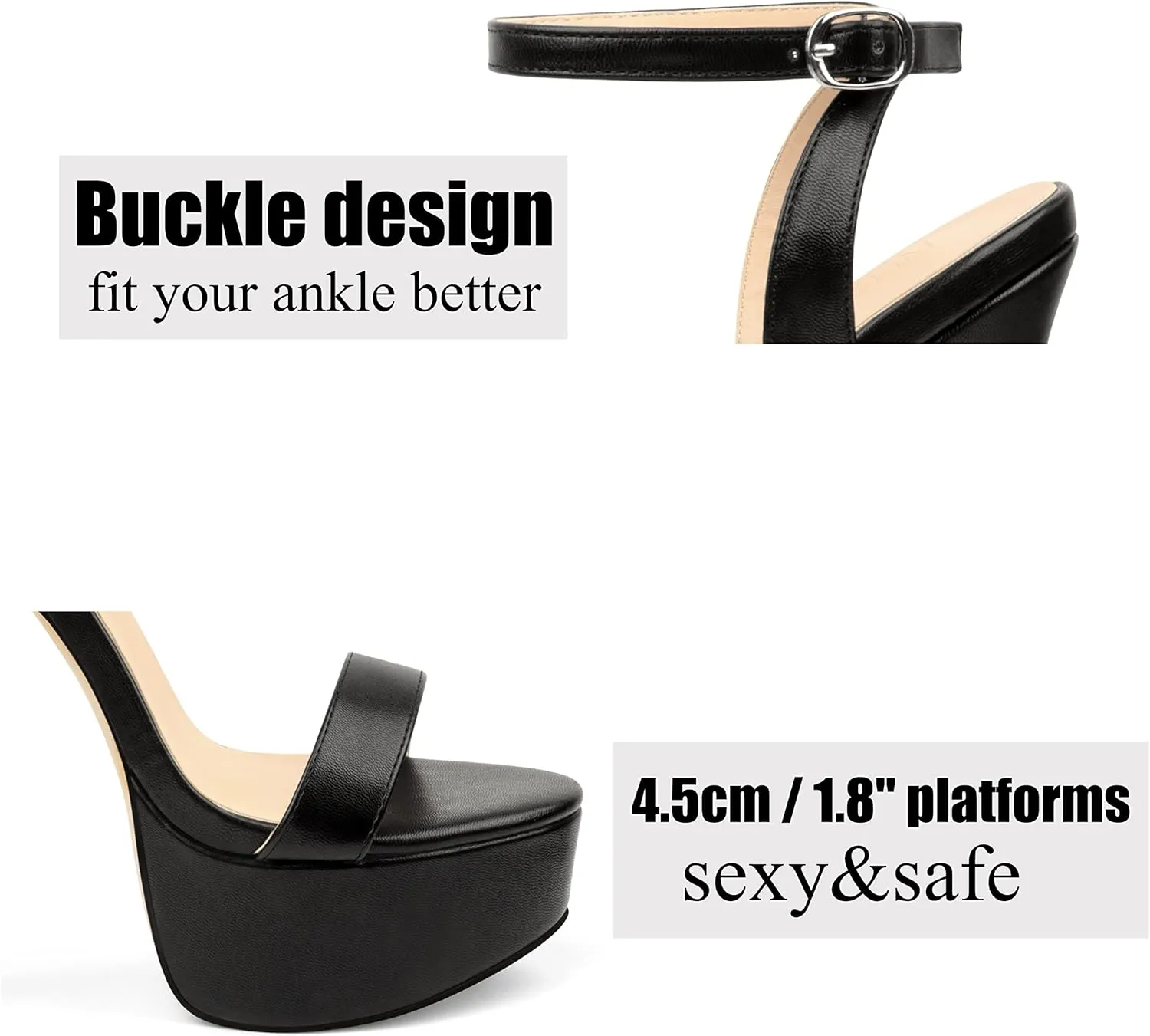 MERUMOTE Women's Platform Heels Sky High Heel Sandals Party Bridal Evening Shoes