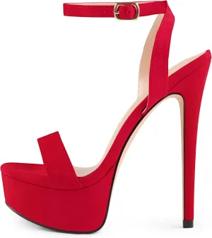 MERUMOTE Women's Platform Heels Sky High Heel Sandals Party Bridal Evening Shoes