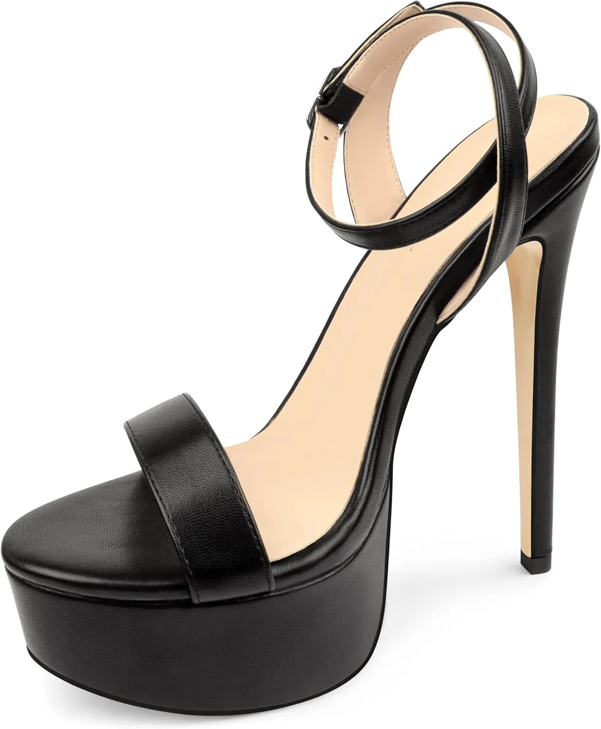MERUMOTE Women's Platform Heels Sky High Heel Sandals Party Bridal Evening Shoes