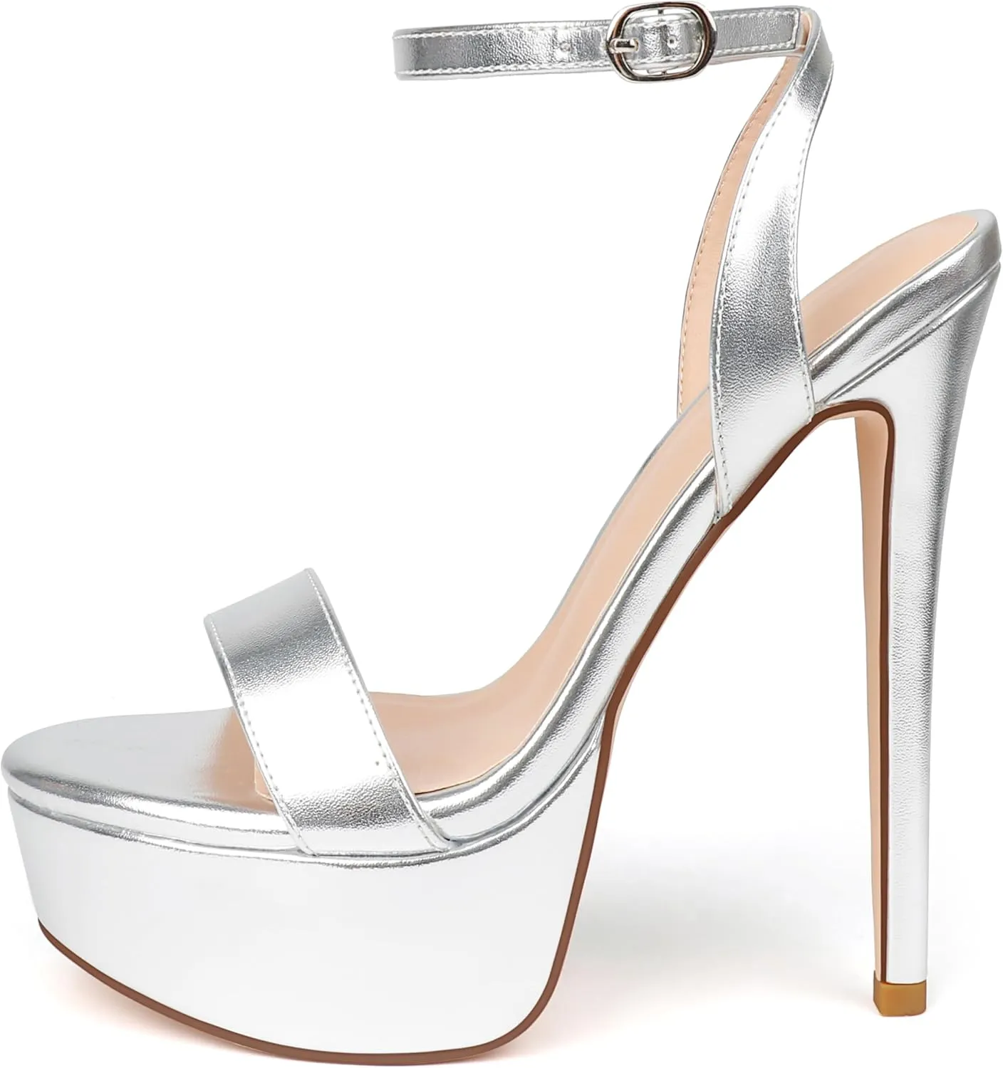 MERUMOTE Women's Platform Heels Sky High Heel Sandals Party Bridal Evening Shoes