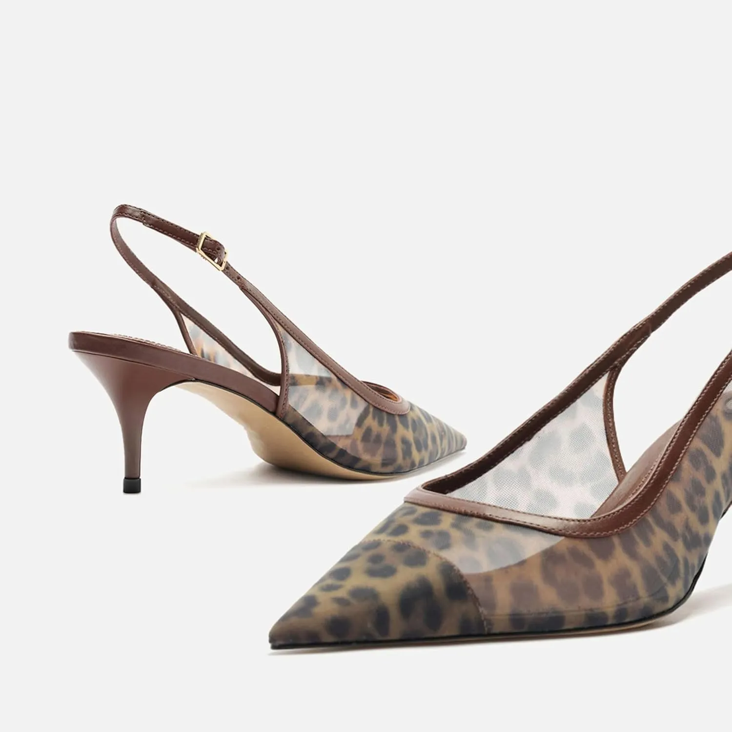 Mesh Kitten Heels for Women Slingback Design with Pointed Toe Breathable and Stylish Elegant Low Heel for Comfort and Sophistication