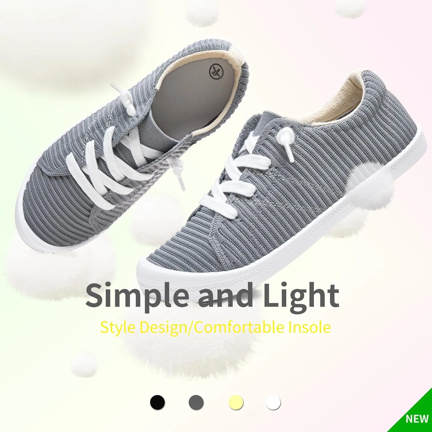 Mesh Slip On Shoes Women Comfort Knit Slip On Loafer Casual Fashion Sneaker Lightweight and Breathable Walking Flats