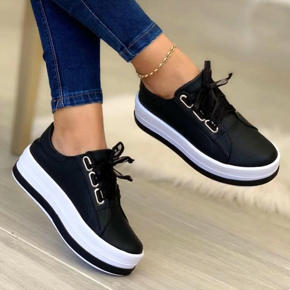 Metallic Platform Sneakers | Shiny Finish | Elevated Comfort