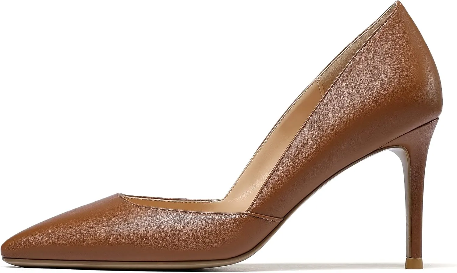 Mettesally Womens Elegant Pointy Toe High Heels Pumps D'Orsay Slip On Stilettos Heeled Party Dress Shoes