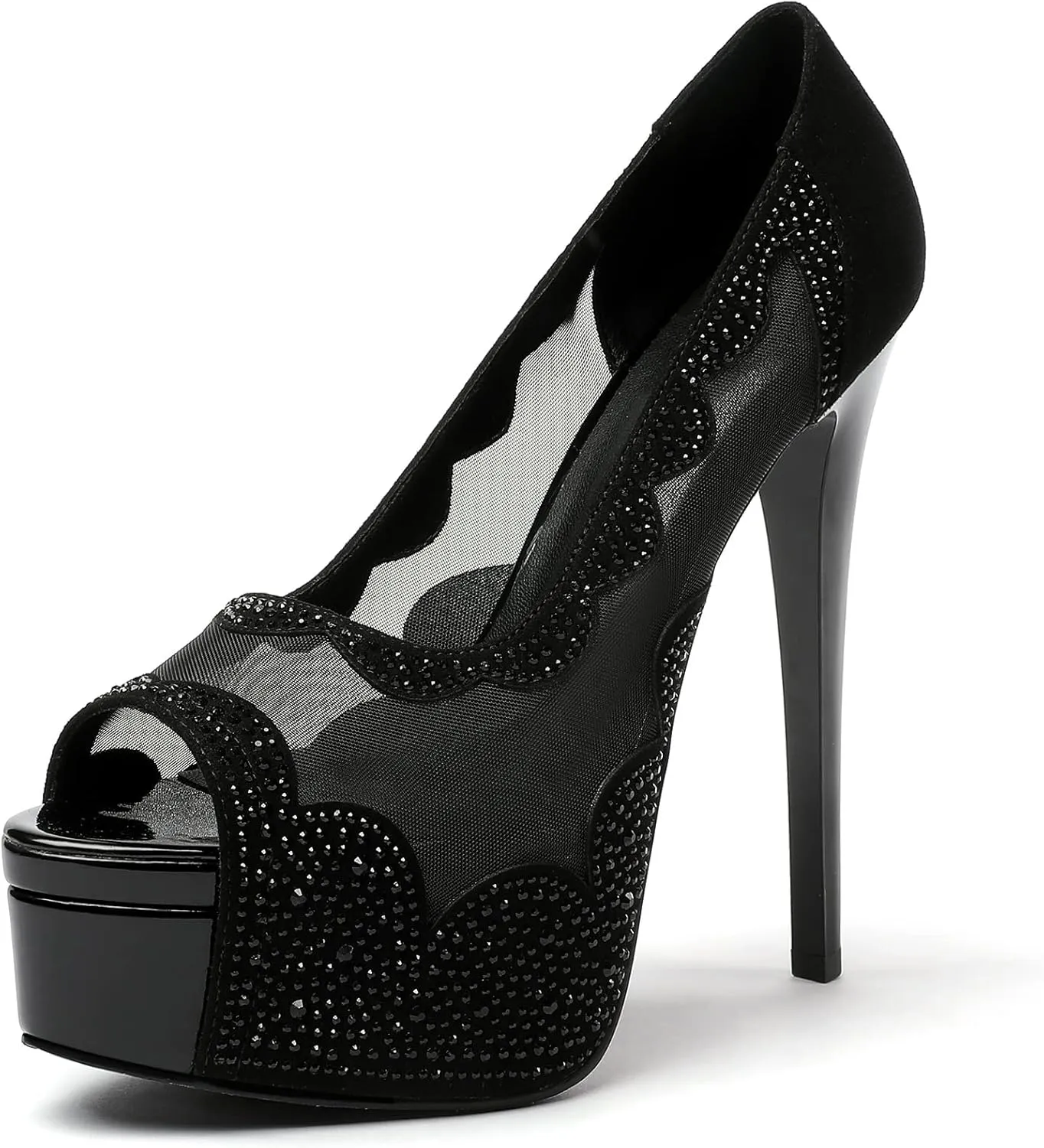 Mettesally Women's Peep Toe Platform Sandals Stiletto Heel Open Toe Pumps Party Dress Shoes