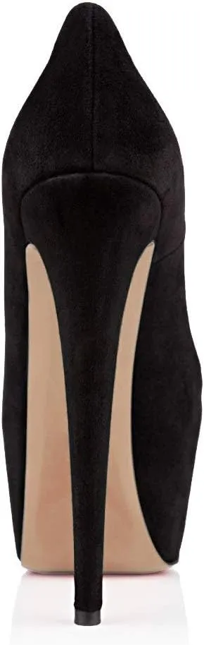 Mettesally Women's Round Toe Pumps High Heels Slip On Platform Shoes Stiletto Heel Evening Dress Shoes