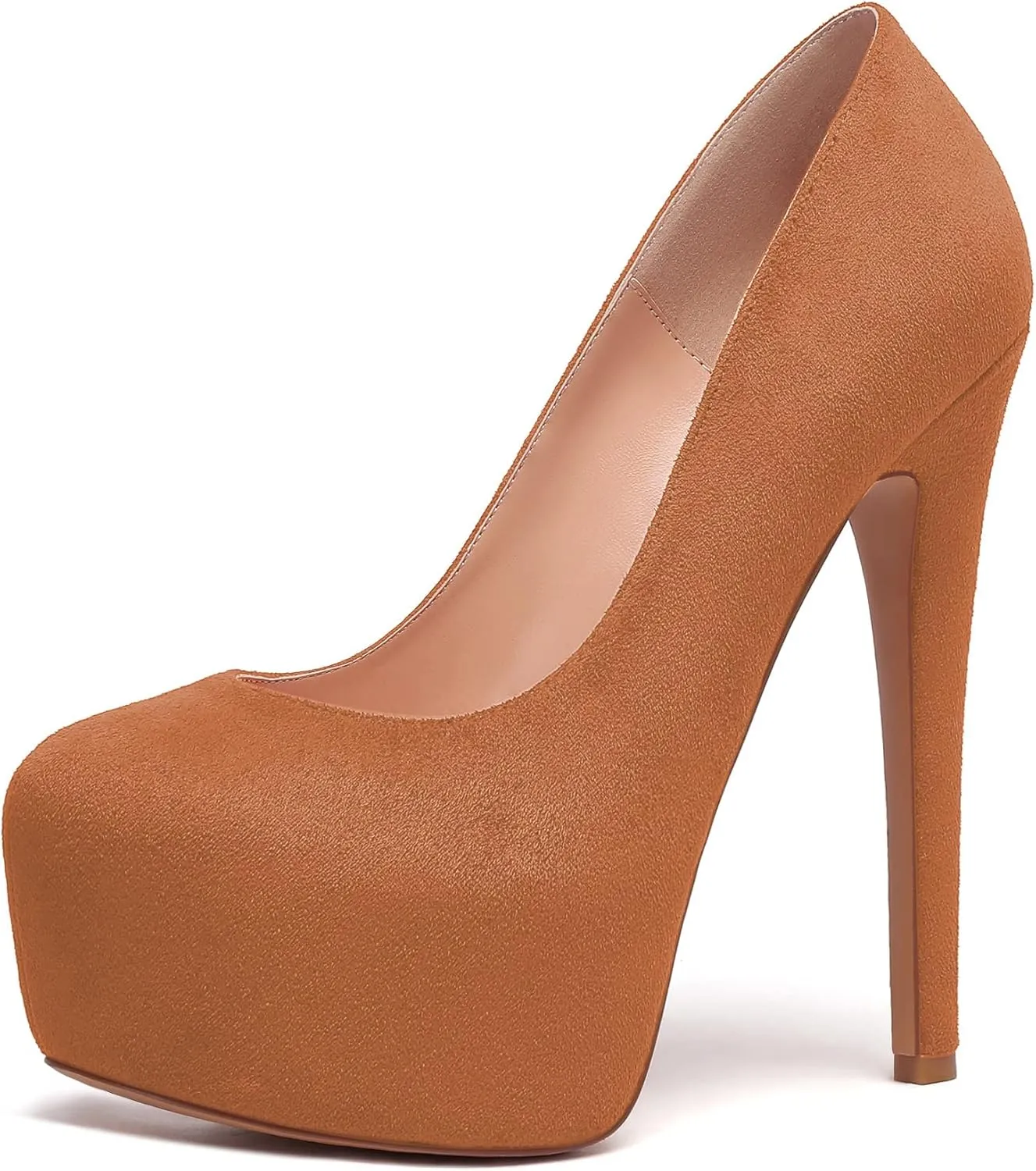 Mettesally Women's Round Toe Pumps High Heels Slip On Platform Shoes Stiletto Heel Evening Dress Shoes