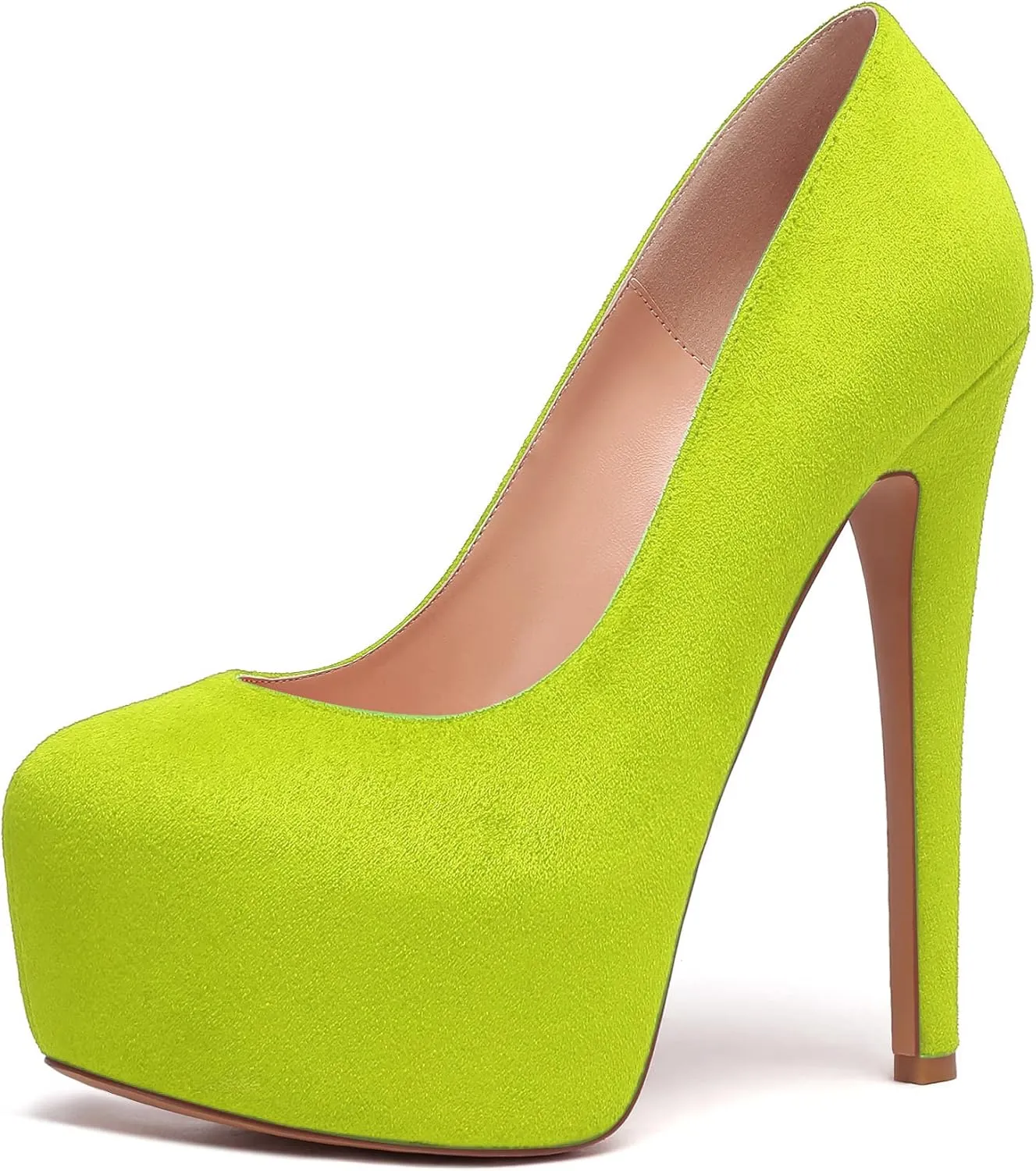Mettesally Women's Round Toe Pumps High Heels Slip On Platform Shoes Stiletto Heel Evening Dress Shoes