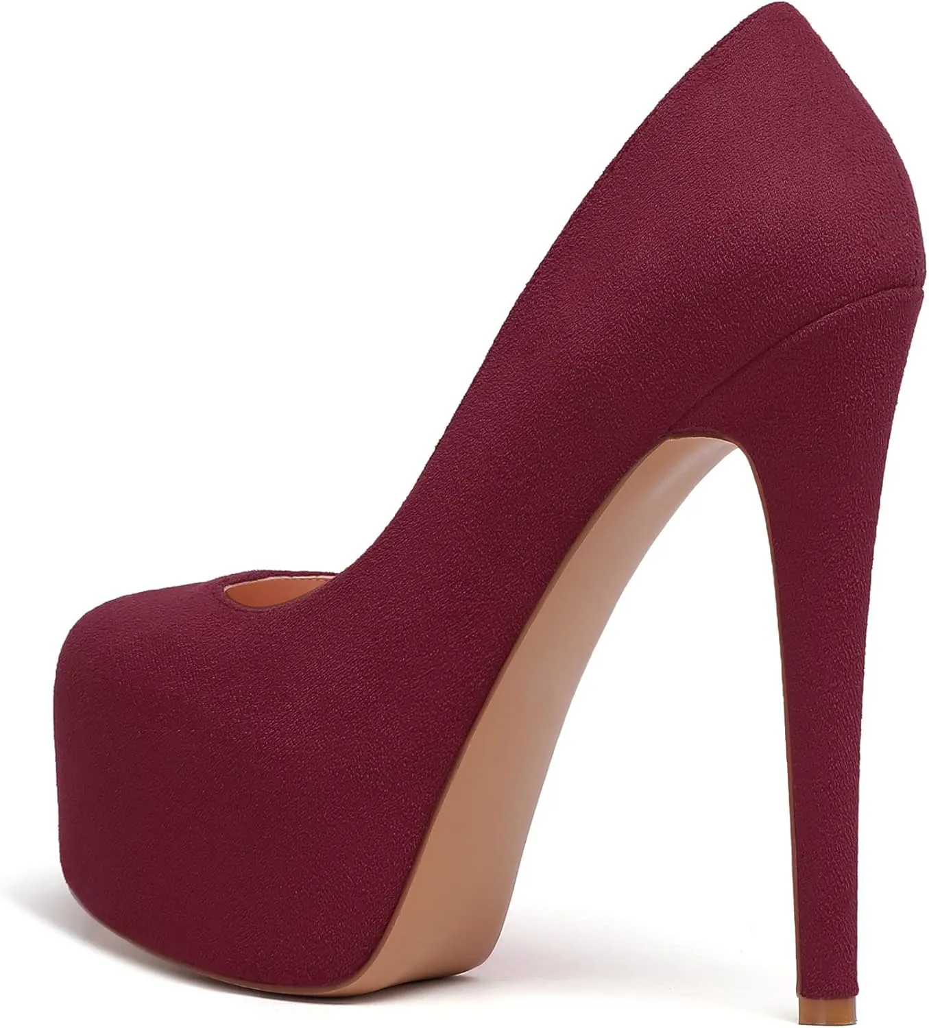 Mettesally Women's Round Toe Pumps High Heels Slip On Platform Shoes Stiletto Heel Evening Dress Shoes