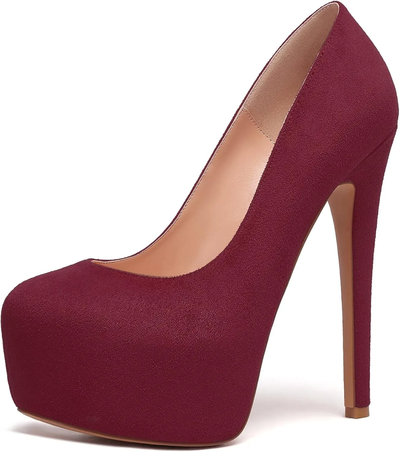 Mettesally Women's Round Toe Pumps High Heels Slip On Platform Shoes Stiletto Heel Evening Dress Shoes