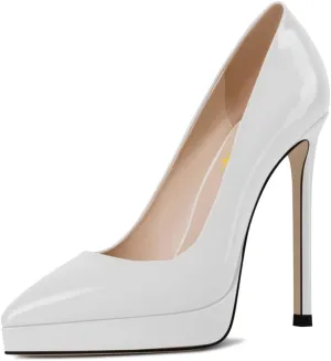 Milooey shoes Women Closed Pointed Toe Slip On Platform Pumps Sexy Stiletto High Heels Lady Elegant Dress Formal Shoes Size 4-16 Us