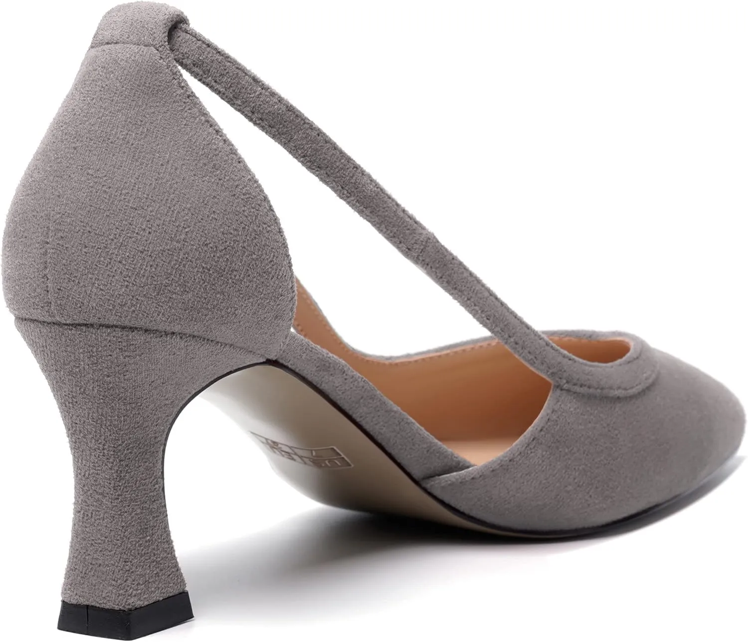 MODENCOCO Womens Casual Pointed Toe Elegant Buckle Wedding Suede Stiletto Mid Heel Pumps Dress Shoes 2.5 Inch