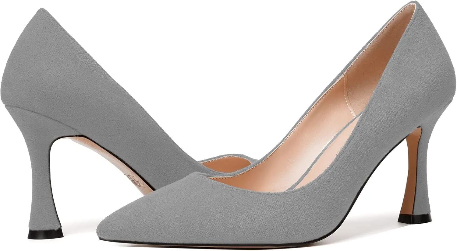 MODENCOCO Womens Fashion Slip On Pointed Toe Sexy Party Suede Stiletto High Heel Pumps Dress Shoes 3.5 Inch