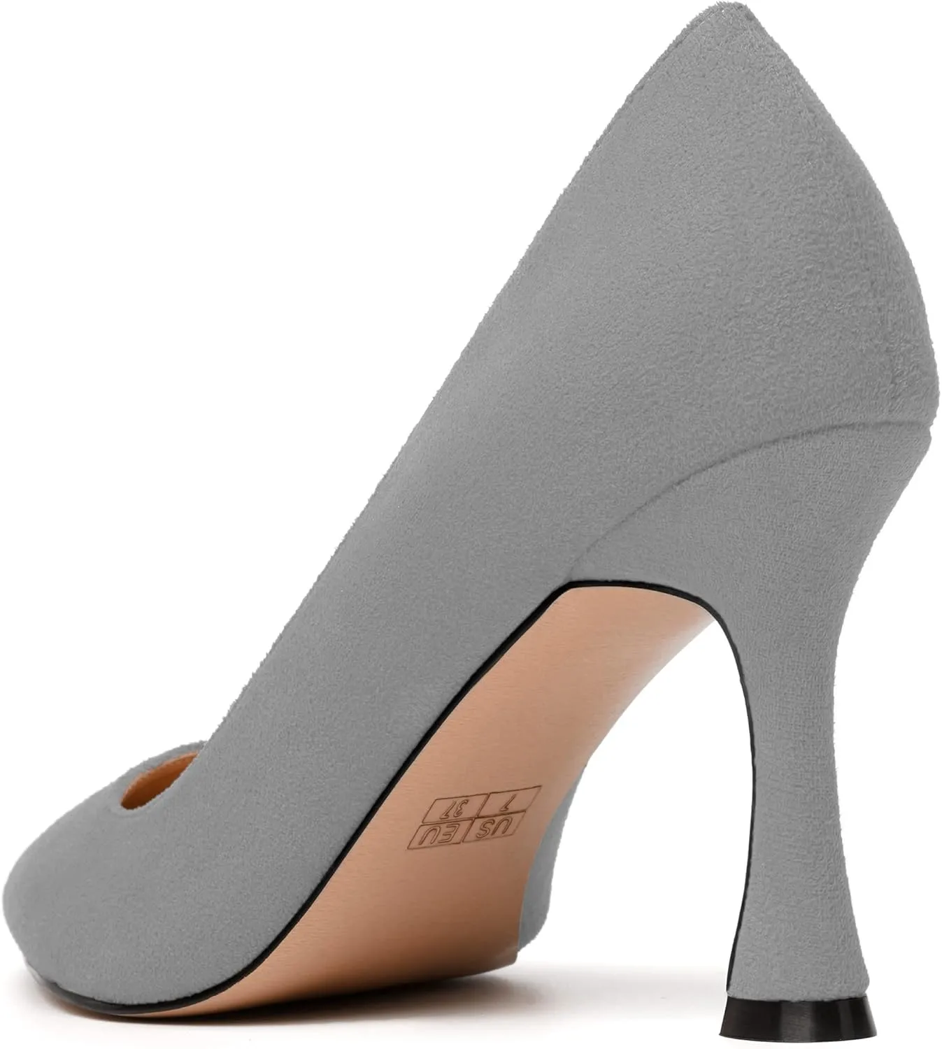 MODENCOCO Womens Fashion Slip On Pointed Toe Sexy Party Suede Stiletto High Heel Pumps Dress Shoes 3.5 Inch
