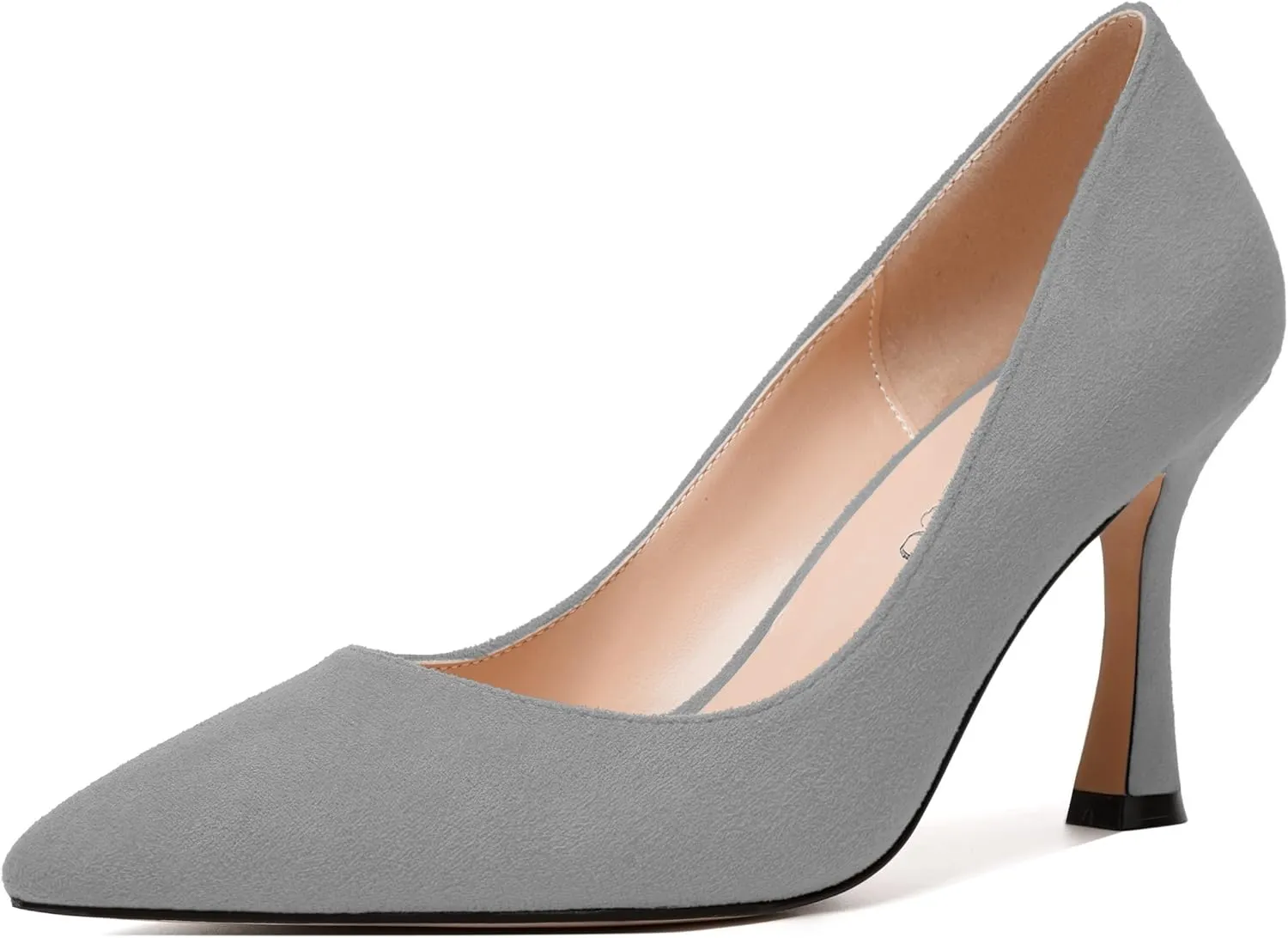 MODENCOCO Womens Fashion Slip On Pointed Toe Sexy Party Suede Stiletto High Heel Pumps Dress Shoes 3.5 Inch