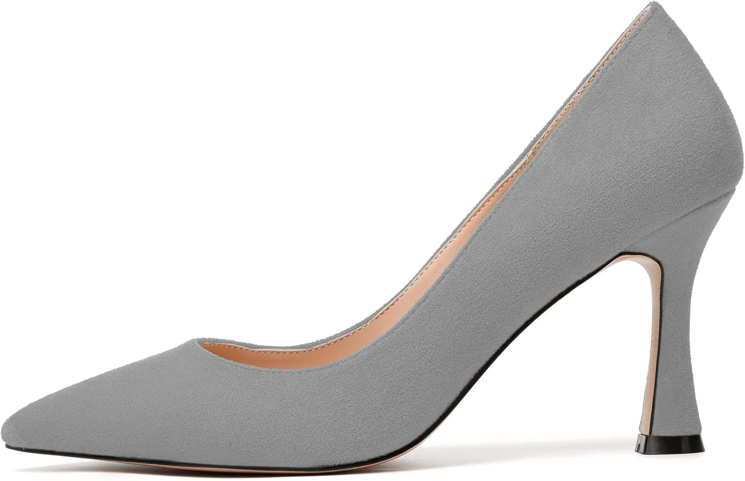 MODENCOCO Womens Fashion Slip On Pointed Toe Sexy Party Suede Stiletto High Heel Pumps Dress Shoes 3.5 Inch