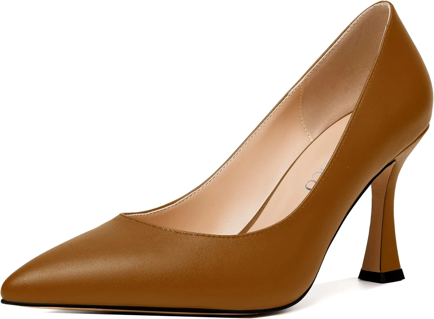 MODENCOCO Womens Slip On Elegant Matte Pointed Toe Sexy Party Stiletto High Heel Pumps Dress Shoes 3.5 Inch