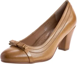 Mona flying Leather Mid Chunky Pumps Elegant Women Slip On Classic Comfortable Elegant Handmade Work Shoes