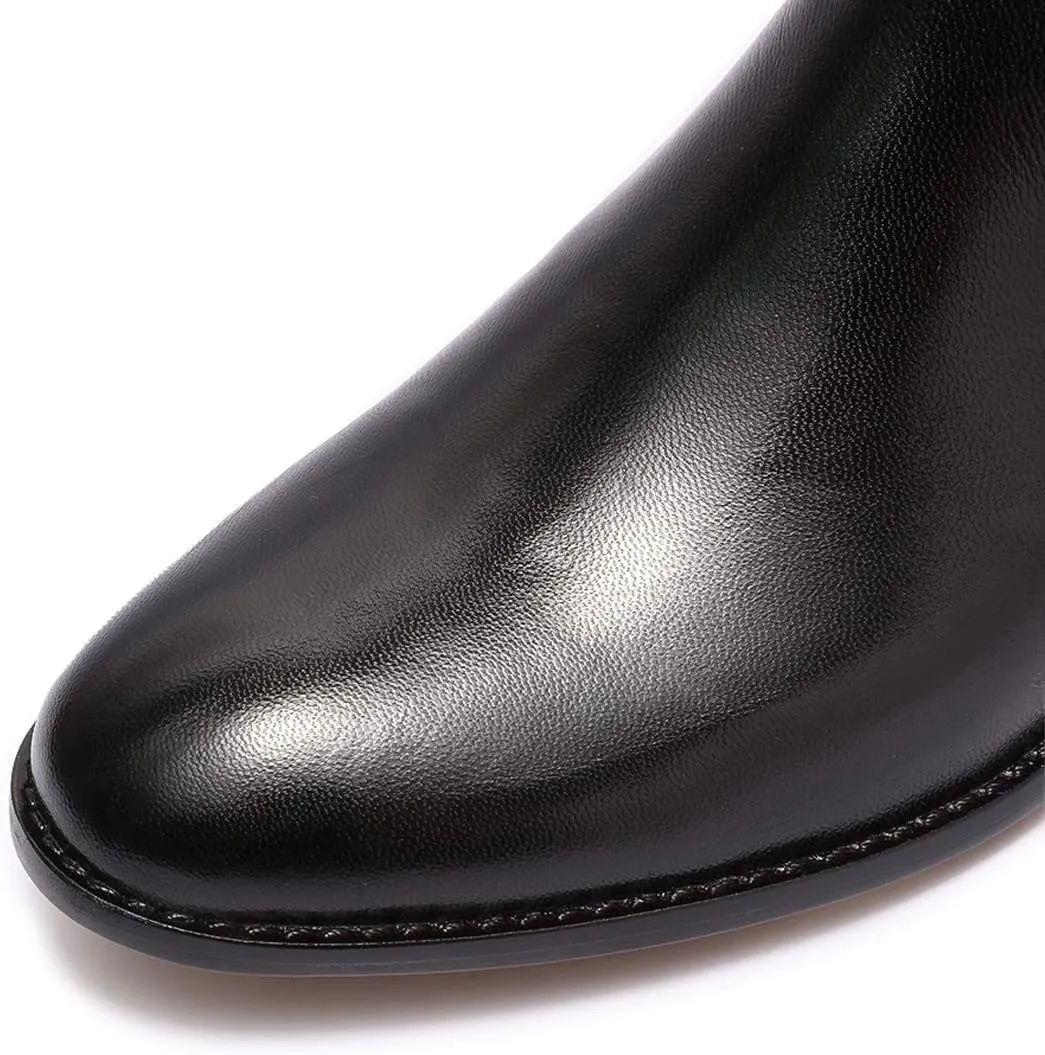 Mona flying Womens Leather Booties Ankle Boots Side Zippers Low Heel Dress Short Boots for Ladies