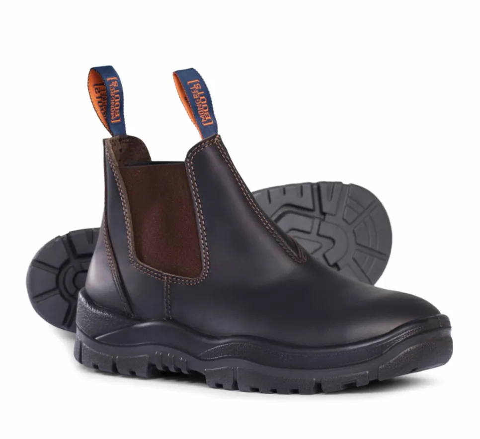 MONGREL 916030 NON-SAFETY ELASTIC SIDED BOOT - BROWN