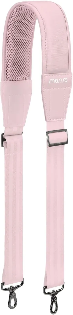 MOSISO 59 inch Shoulder Strap,Soft Adjustable Breathable Universal Replacement Non-Slip Strap with Fix Padded & Metal Swivel Hooks for Laptop Shoulder Bag/Messenger Bag/Crossbody Bag/Duffel, Pink
