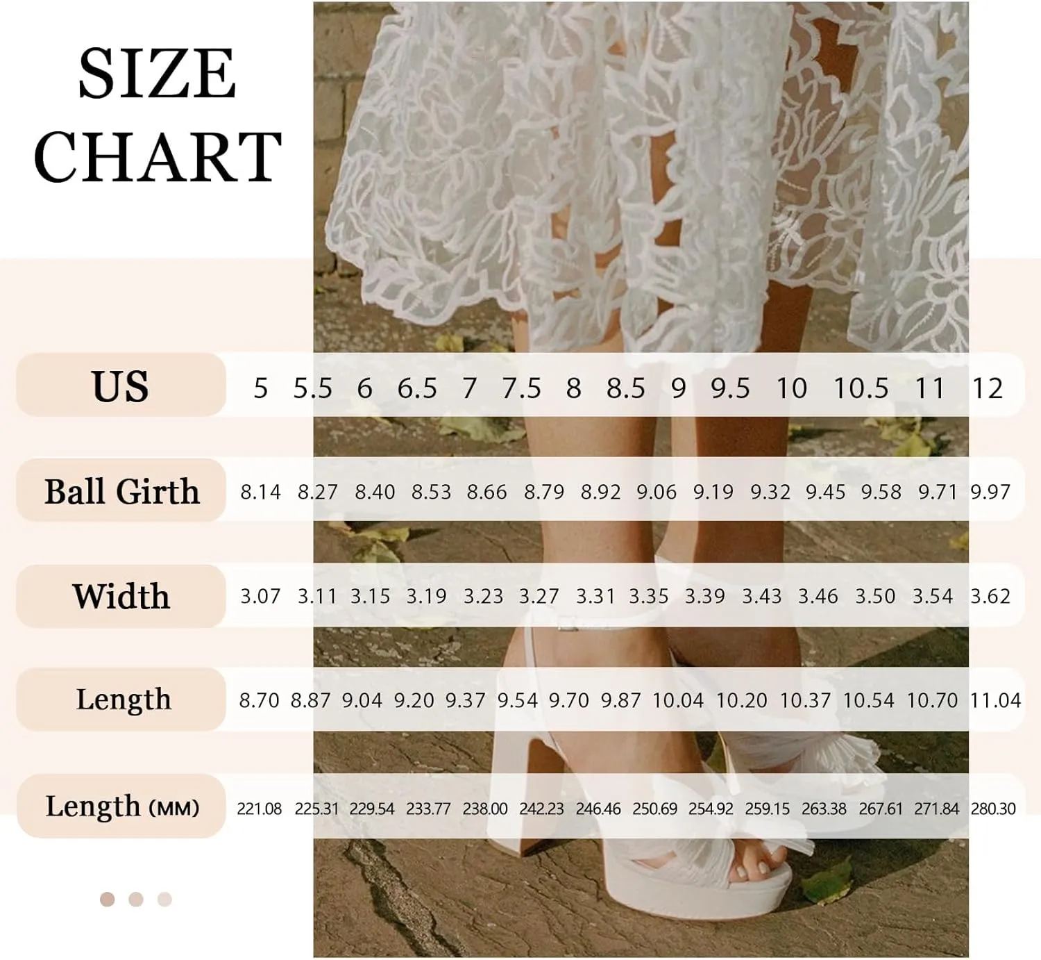 MUCCCUTE Bow Heels for Women Chunky Platform Heels with Ankle Strap Open Toe Heeled Sandals Bridal Wedding Dressy Shoes