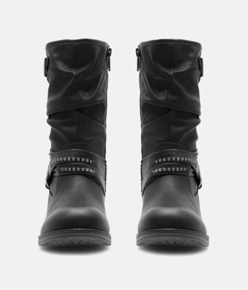 Mustang Versatile Black Mid Calf Boots