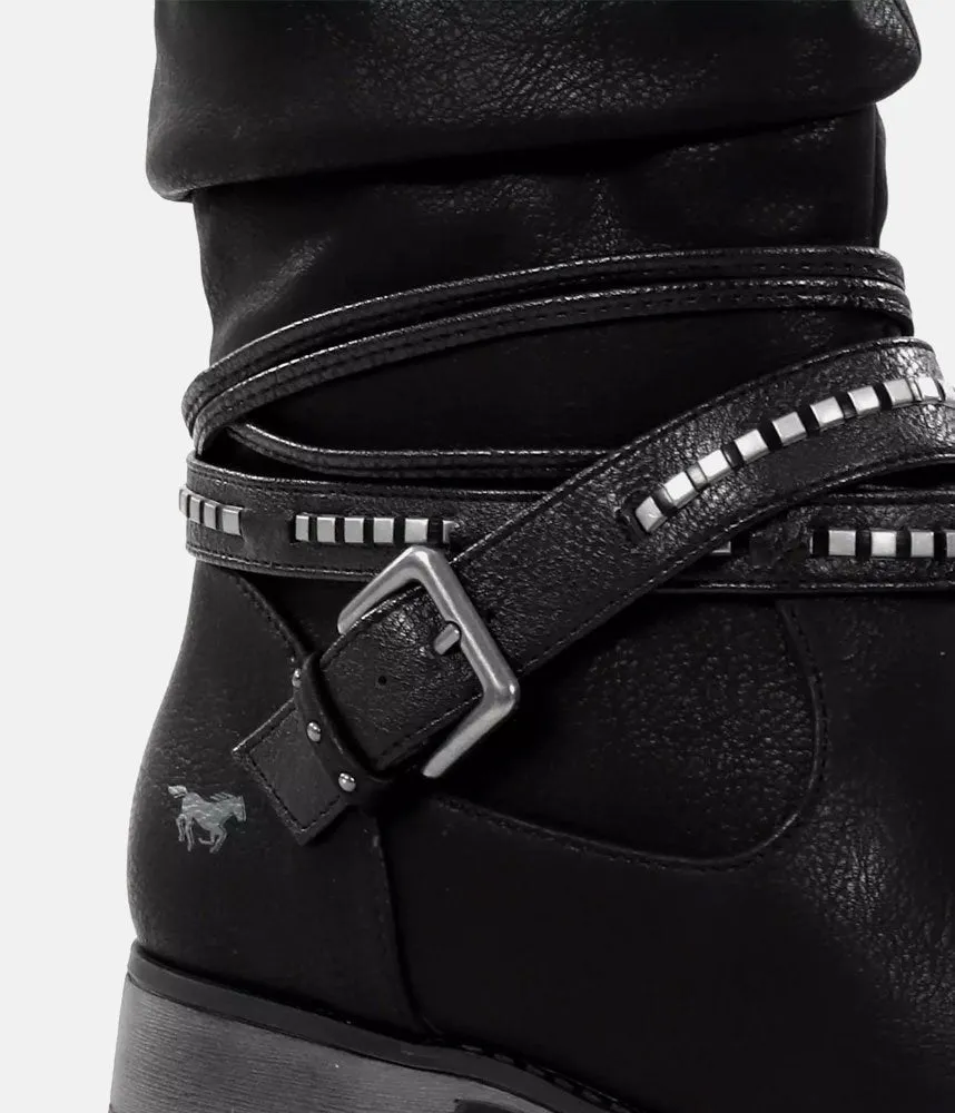 Mustang Versatile Black Mid Calf Boots