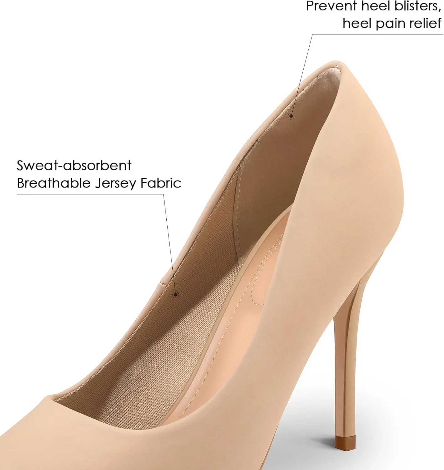 mysoft Women's High Heels Pumps Closed Pointed Toe Stiletto 4IN Heels Dress Wedding Shoes