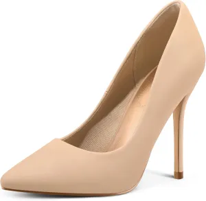 mysoft Women's High Heels Pumps Closed Pointed Toe Stiletto 4IN Heels Dress Wedding Shoes