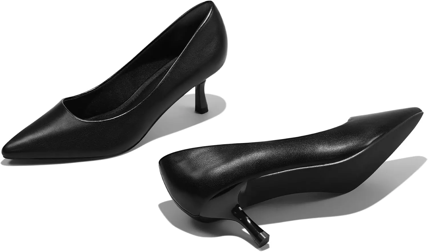 mysoft Women's Pumps 2 inch Kitten Heel Pointed Toe Low Heel Dress Shoes