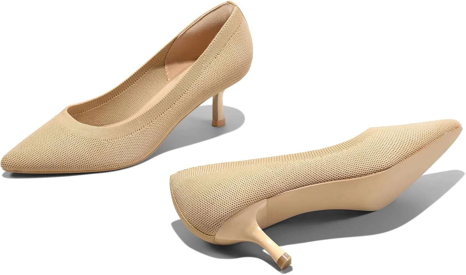 mysoft Women's Pumps 2 inch Kitten Heel Pointed Toe Low Heel Dress Shoes