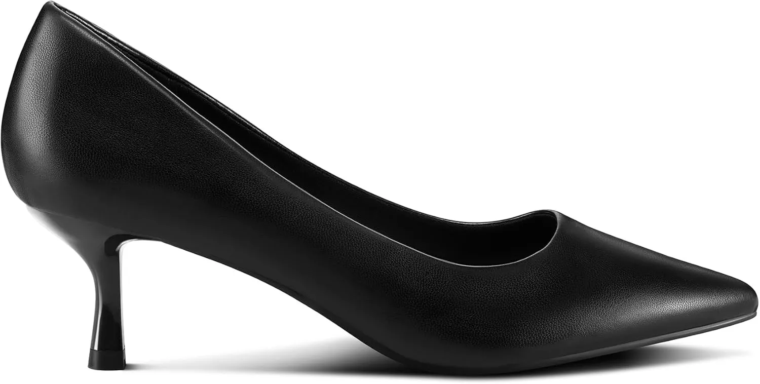 mysoft Women's Pumps 2 inch Kitten Heel Pointed Toe Low Heel Dress Shoes