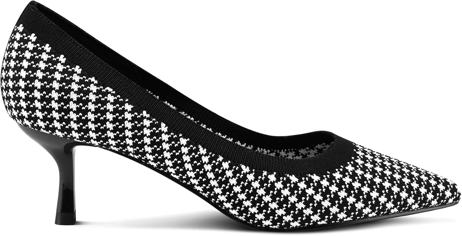 mysoft Women's Pumps 2 inch Kitten Heel Pointed Toe Low Heel Dress Shoes